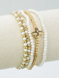CB2266 5 Piece Glass CCB Stretch Bracelet Set - MiMi Wholesale