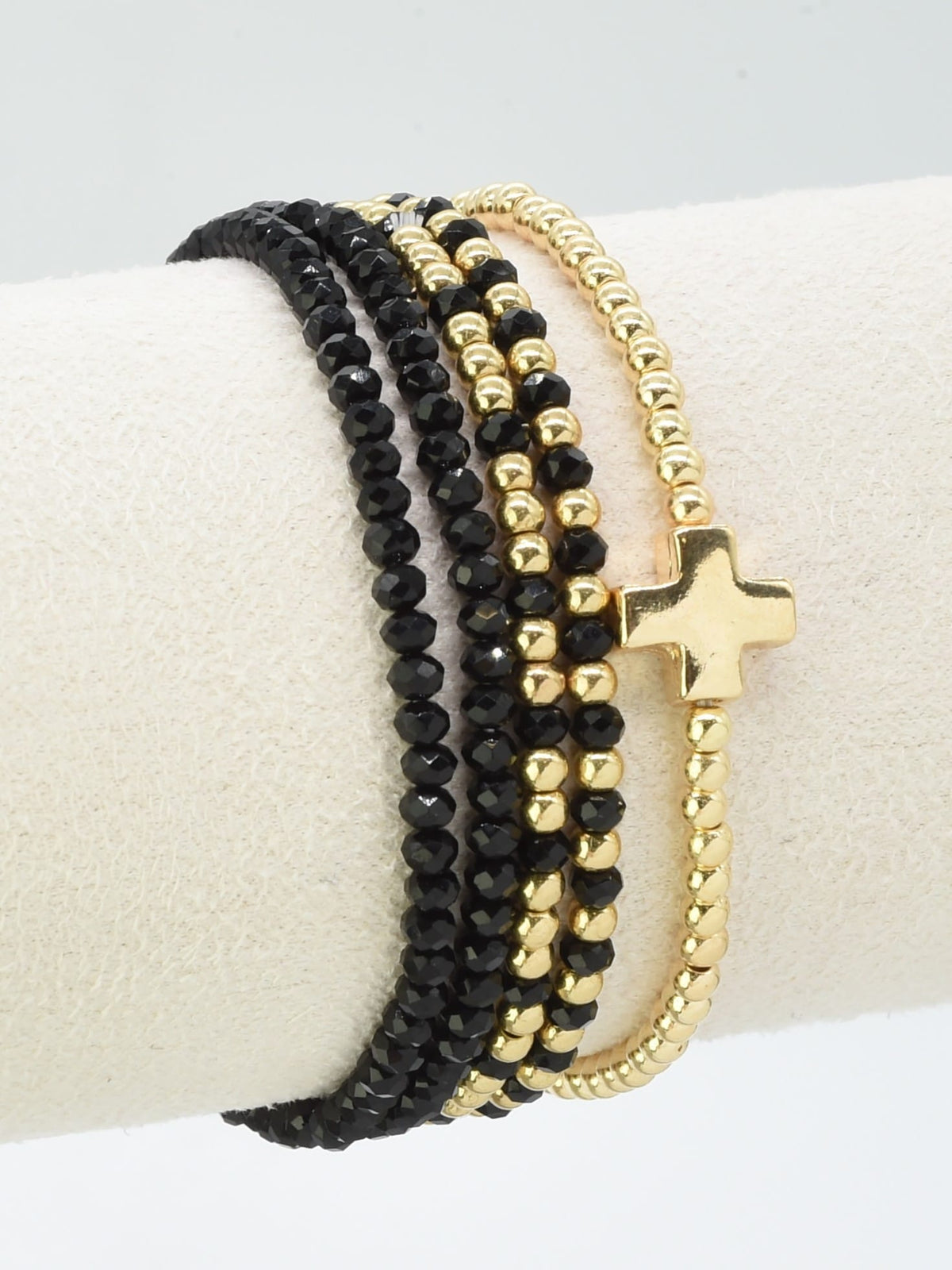 CB2266 5 Piece Glass CCB Stretch Bracelet Set - MiMi Wholesale