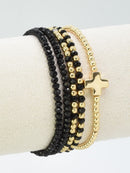 CB2266 5 Piece Glass CCB Stretch Bracelet Set - MiMi Wholesale