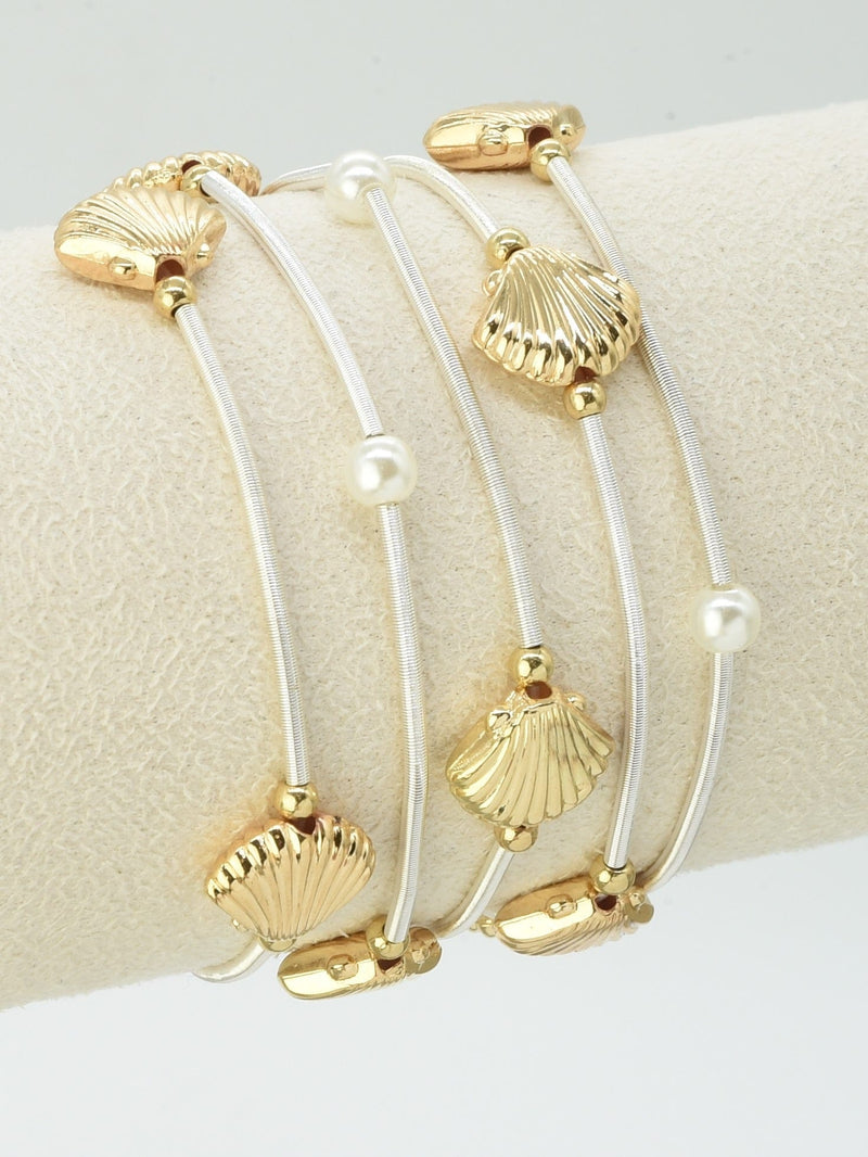 CB2270 5 Piece Shell Stretch Bracelet Set - MiMi Wholesale