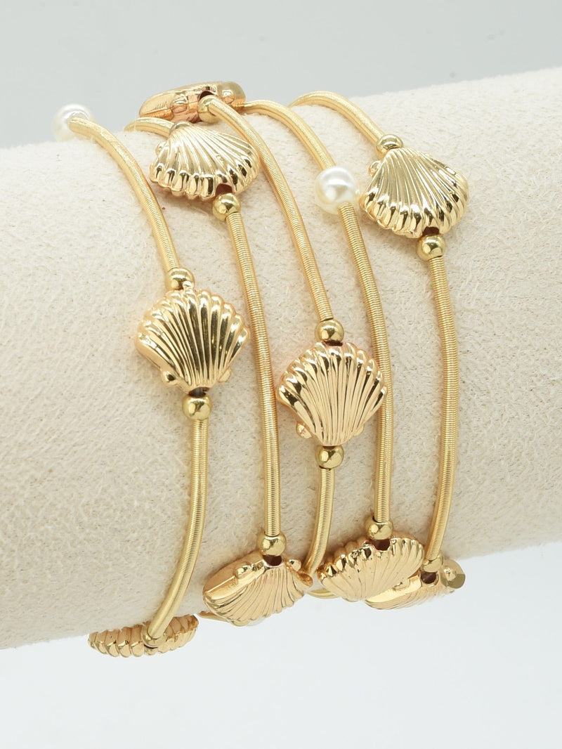 CB2270 5 Piece Shell Stretch Bracelet Set - MiMi Wholesale