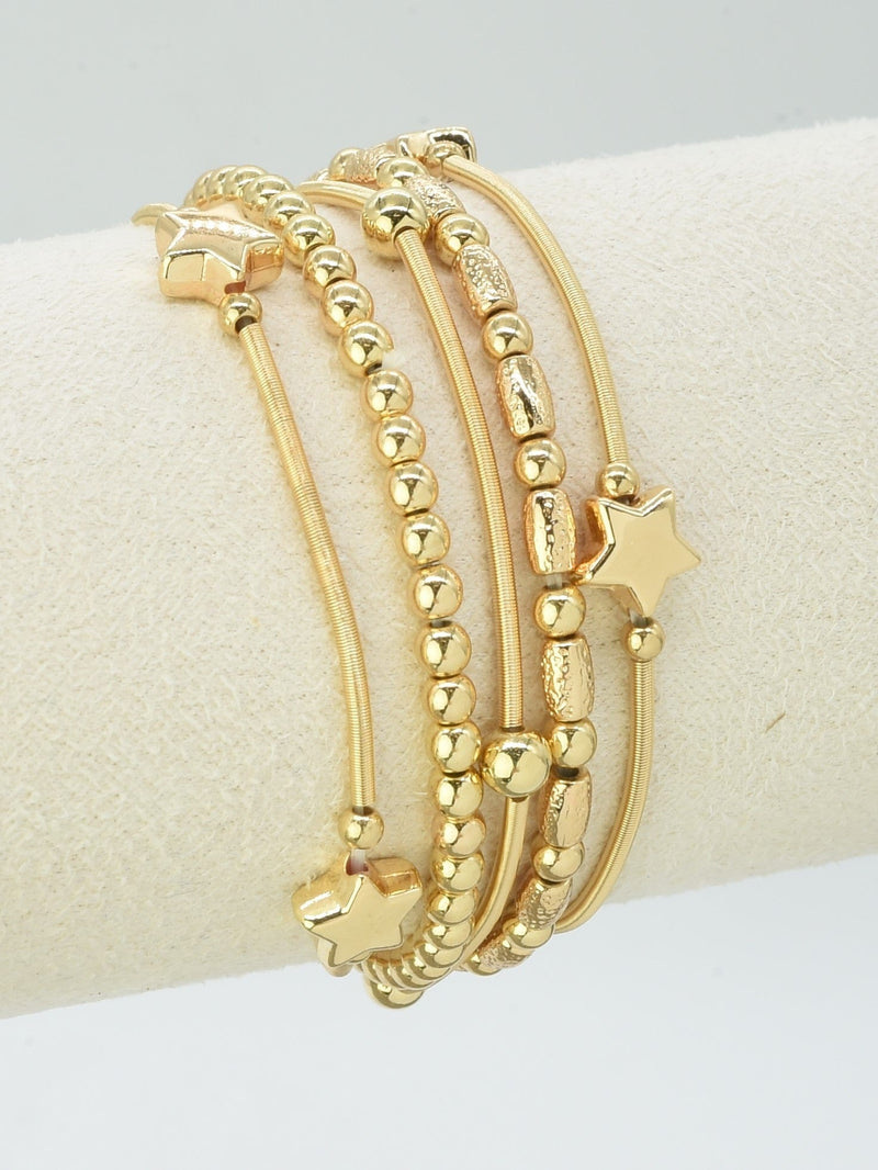 CB2273 5 Piece Star Mixed Stretch Bracelet Set - MiMi Wholesale