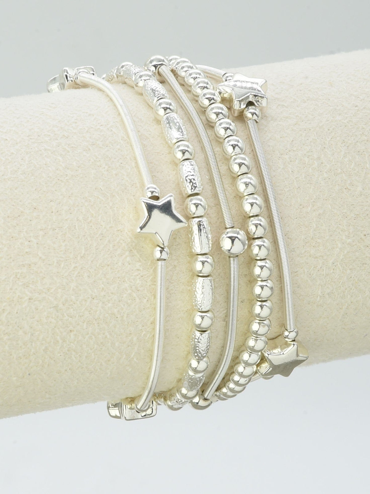 CB2273 5 Piece Star Mixed Stretch Bracelet Set - MiMi Wholesale