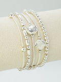 CB2274 5 Piece Shell Mixed Stretch Bracelet Set - MiMi Wholesale