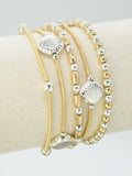 CB2274 5 Piece Shell Mixed Stretch Bracelet Set - MiMi Wholesale