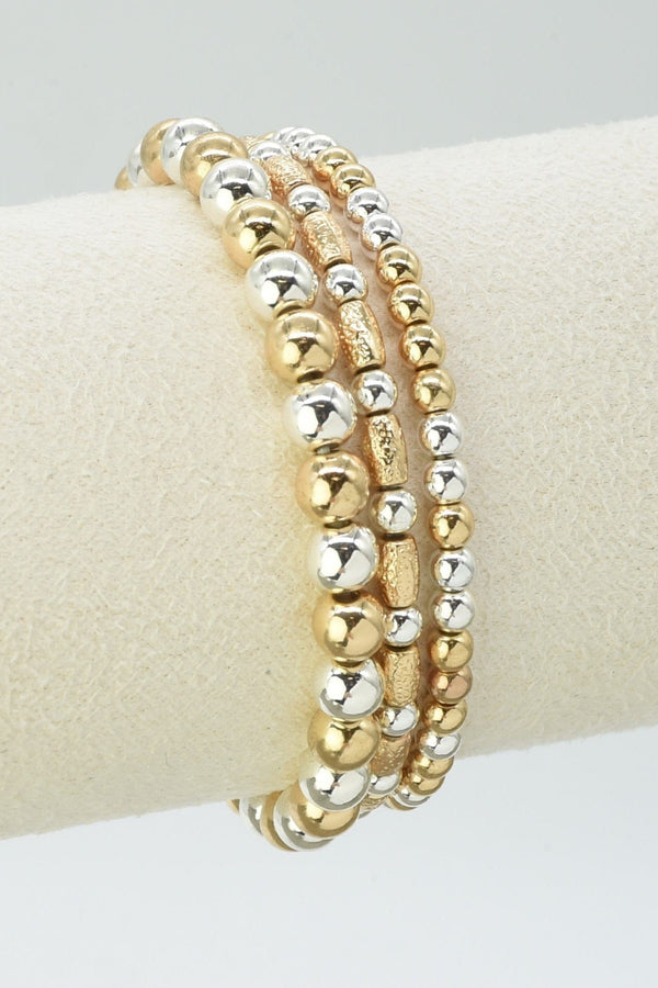 CB2275 3PC Mixed Stretch Bracelets - MiMi Wholesale
