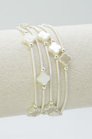 CB2278 5 Piece Clover Multi Strand Bracelet Set - MiMi Wholesale