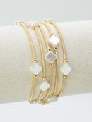 CB2278 5 Piece Clover Multi Strand Bracelet Set - MiMi Wholesale
