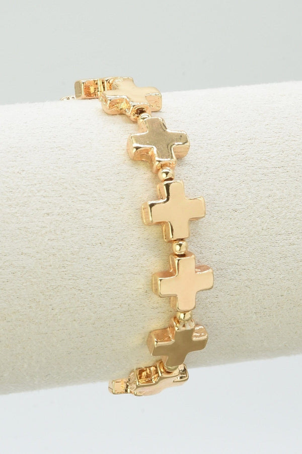 CB2283 Cross Stretch Bracelet - MiMi Wholesale