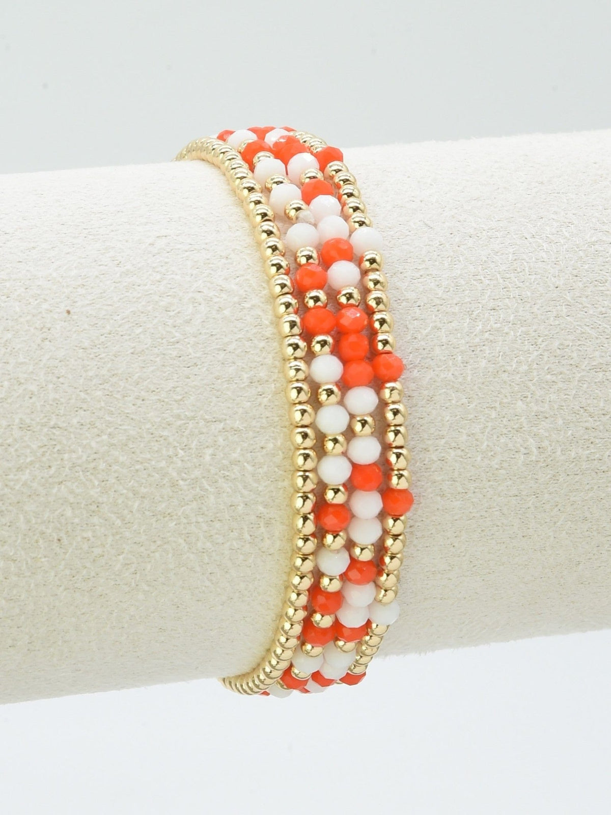 CB2285 4 Piece CCB Glass Bead Stretch Bracelet Set - MiMi Wholesale