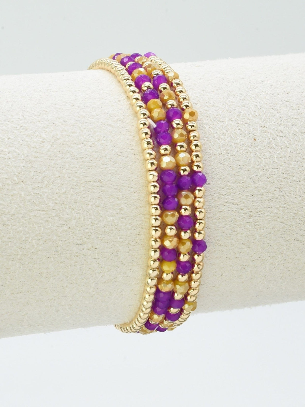 CB2285 4 Piece CCB Glass Bead Stretch Bracelet Set - MiMi Wholesale