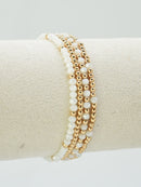 CB2285 4 Piece CCB Glass Bead Stretch Bracelet Set - MiMi Wholesale