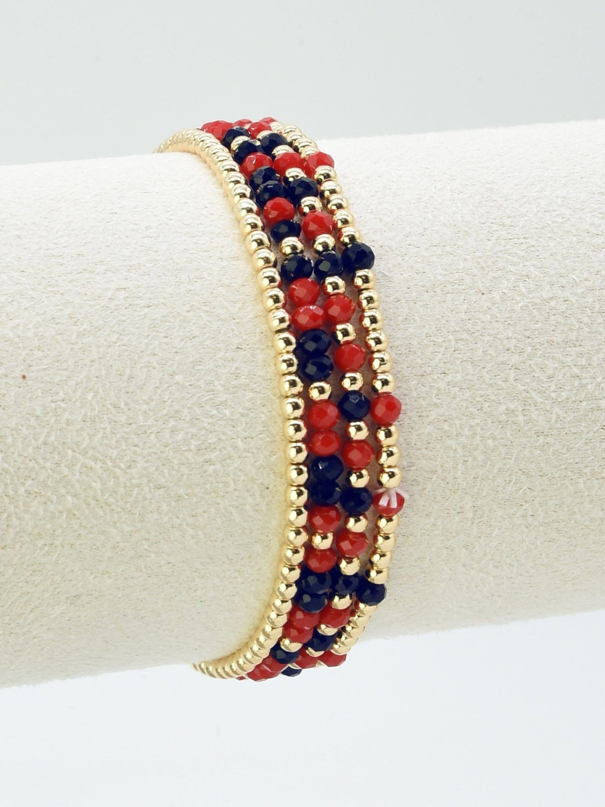 CB2285 4 Piece CCB Glass Bead Stretch Bracelet Set - MiMi Wholesale