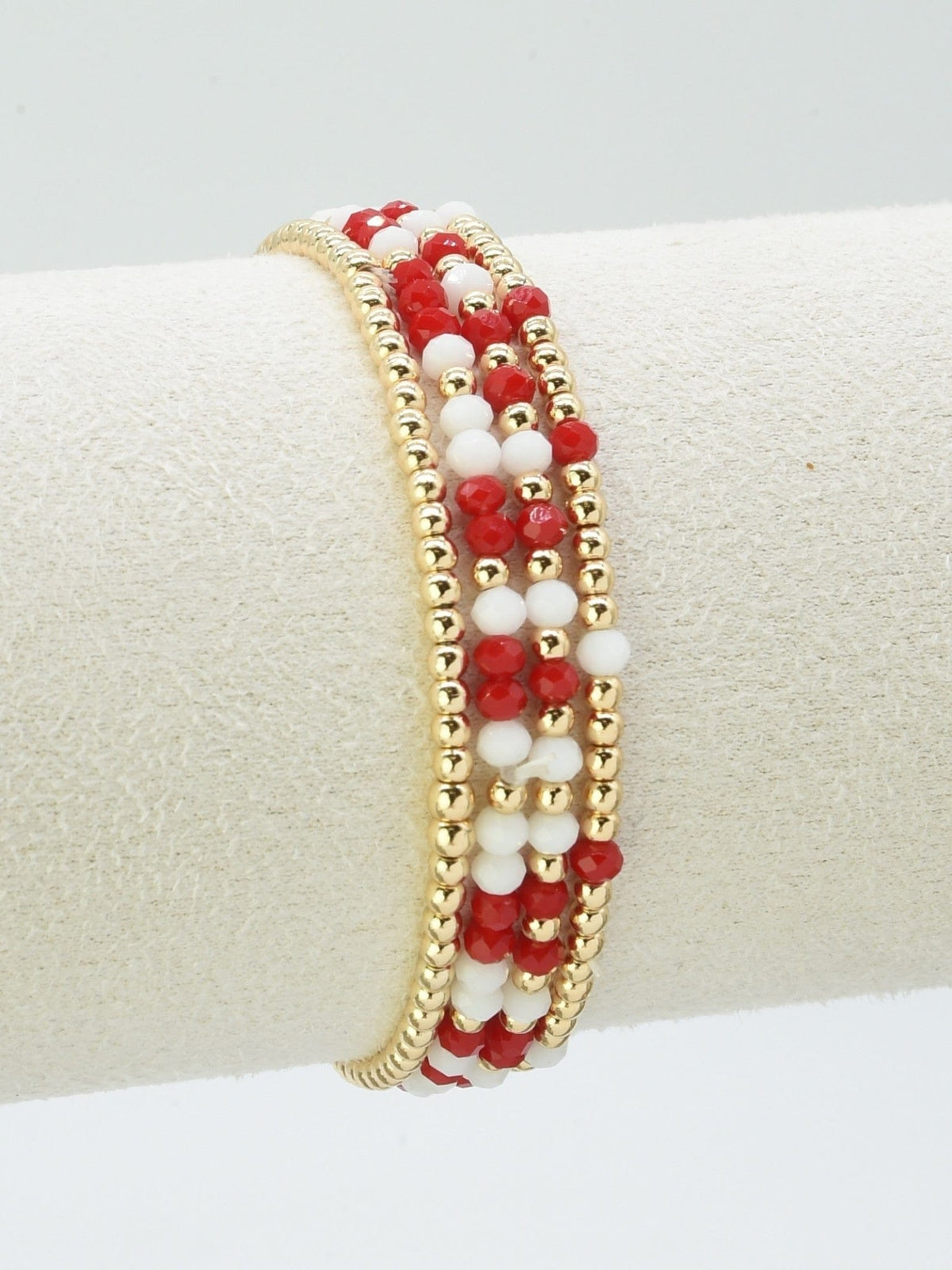 CB2285 4 Piece CCB Glass Bead Stretch Bracelet Set - MiMi Wholesale
