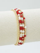 CB2285 4 Piece CCB Glass Bead Stretch Bracelet Set - MiMi Wholesale