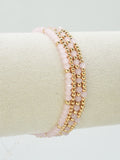 CB2285 4 Piece CCB Glass Bead Stretch Bracelet Set - MiMi Wholesale