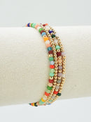 CB2285 4 Piece CCB Glass Bead Stretch Bracelet Set - MiMi Wholesale