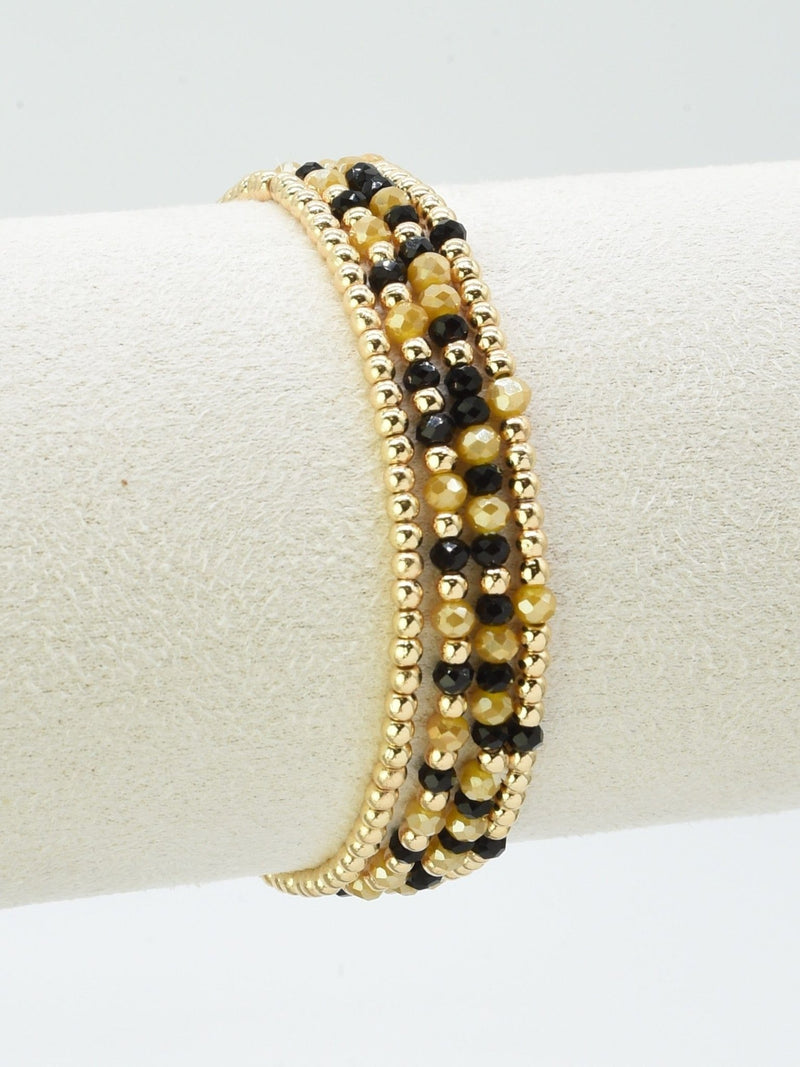 CB2285 4 Piece CCB Glass Bead Stretch Bracelet Set - MiMi Wholesale
