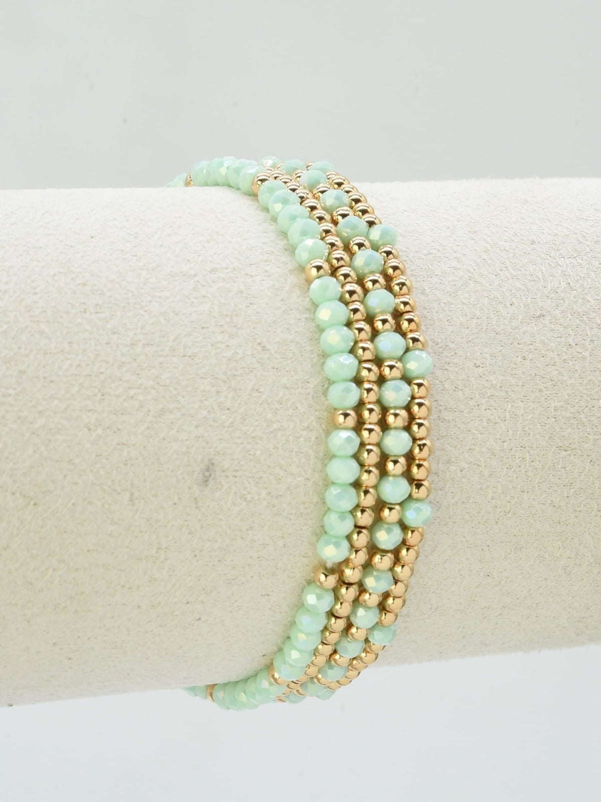 CB2285 4 Piece CCB Glass Bead Stretch Bracelet Set - MiMi Wholesale