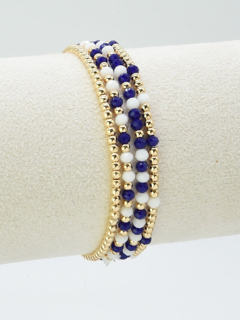 CB2285 4 Piece CCB Glass Bead Stretch Bracelet Set - MiMi Wholesale