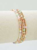 CB2285 4 Piece CCB Glass Bead Stretch Bracelet Set - MiMi Wholesale