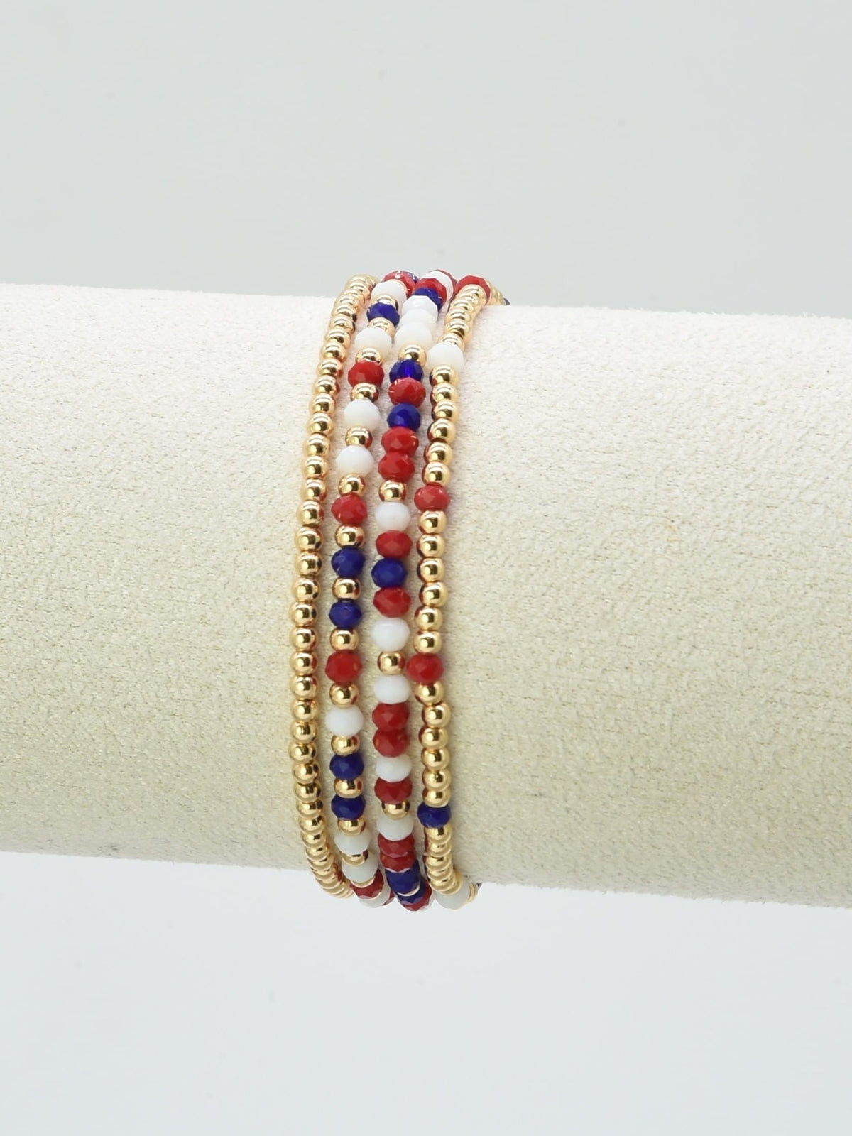 CB2285 4 Piece CCB Glass Bead Stretch Bracelet Set - MiMi Wholesale