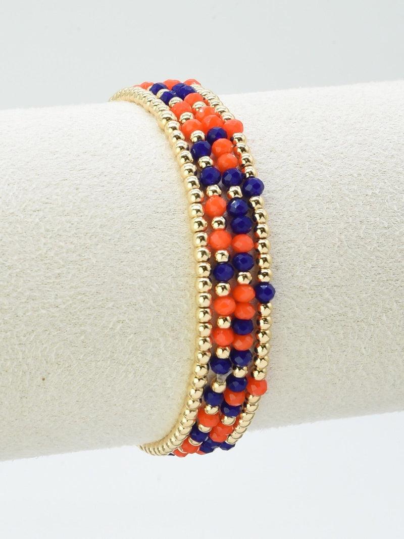 CB2285 4 Piece CCB Glass Bead Stretch Bracelet Set - MiMi Wholesale