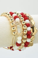 CB2286 CCB Multi Strand Bead Bracelet Set - MiMi Wholesale