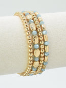 CB2294 4 Piece Multi Beaded Bracelet Seat - MiMi Wholesale