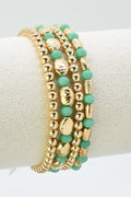 CB2294 4 Piece Multi Beaded Bracelet Seat - MiMi Wholesale