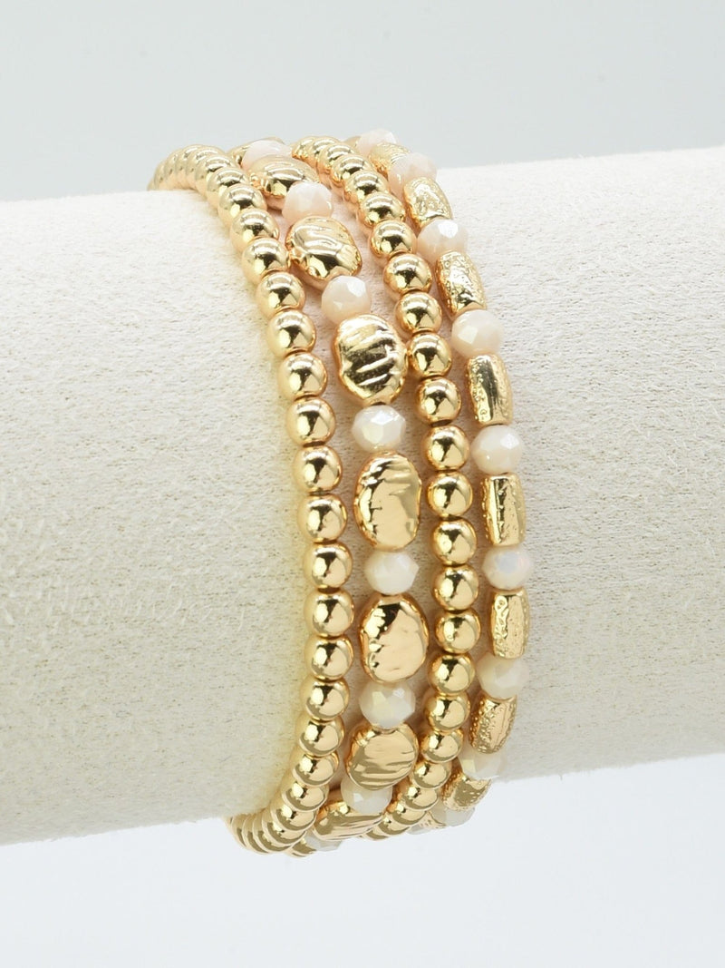 CB2294 4 Piece Multi Beaded Bracelet Seat - MiMi Wholesale