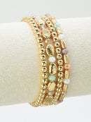 CB2294 4 Piece Multi Beaded Bracelet Seat - MiMi Wholesale