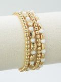 CB2294 4 Piece Multi Beaded Bracelet Seat - MiMi Wholesale