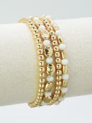 CB2294 4 Piece Multi Beaded Bracelet Seat - MiMi Wholesale
