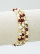 CB2296 3 Piece CCB Metal Glass Bead Stretch Bracelet Set - MiMi Wholesale