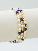 CB2296 3 Piece CCB Metal Glass Bead Stretch Bracelet Set - MiMi Wholesale