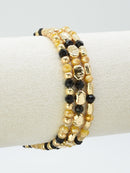 CB2296 3 Piece CCB Metal Glass Bead Stretch Bracelet Set - MiMi Wholesale