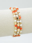CB2296 3 Piece CCB Metal Glass Bead Stretch Bracelet Set - MiMi Wholesale