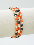 CB2296 3 Piece CCB Metal Glass Bead Stretch Bracelet Set - MiMi Wholesale