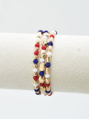 CB2296 3 Piece CCB Metal Glass Bead Stretch Bracelet Set - MiMi Wholesale
