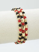 CB2296 3 Piece CCB Metal Glass Bead Stretch Bracelet Set - MiMi Wholesale