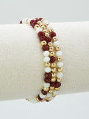 CB2297 3 Piece CCB Glass Bead Stretch Bracelet Set - MiMi Wholesale