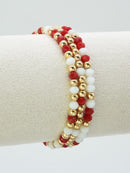 CB2297 3 Piece CCB Glass Bead Stretch Bracelet Set - MiMi Wholesale