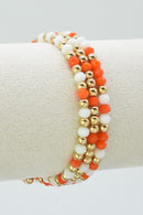 CB2297 3 Piece CCB Glass Bead Stretch Bracelet Set - MiMi Wholesale