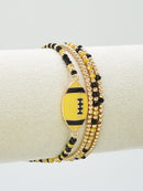 CB2299 Gameday Beaded Football Charm Bracelet Set - MiMi Wholesale