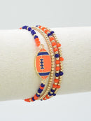 CB2299 Gameday Beaded Football Charm Bracelet Set - MiMi Wholesale