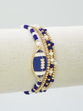 CB2299 Gameday Beaded Football Charm Bracelet Set - MiMi Wholesale