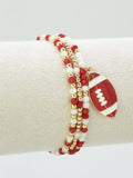 CB2300 3 Piece Multi Strand Football Charm Bracelet Set - MiMi Wholesale
