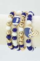 CB2301 Game Day Football Helmet Charm Bracelet - MiMi Wholesale