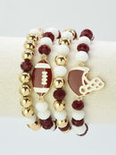 CB2301 Game Day Football Helmet Charm Bracelet - MiMi Wholesale